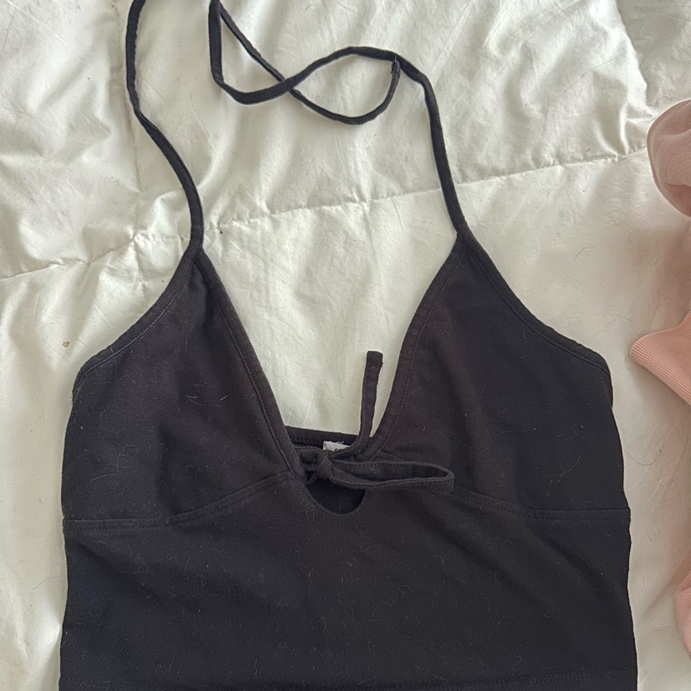 Garage Black Top with Halter Neck